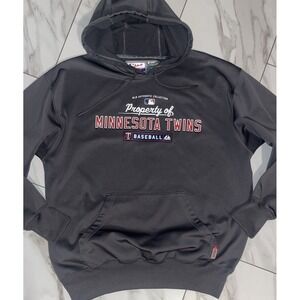 Minnesota Twins MLB Authentic Collection Hoodie Men's L Majestic ThermaBase Gray